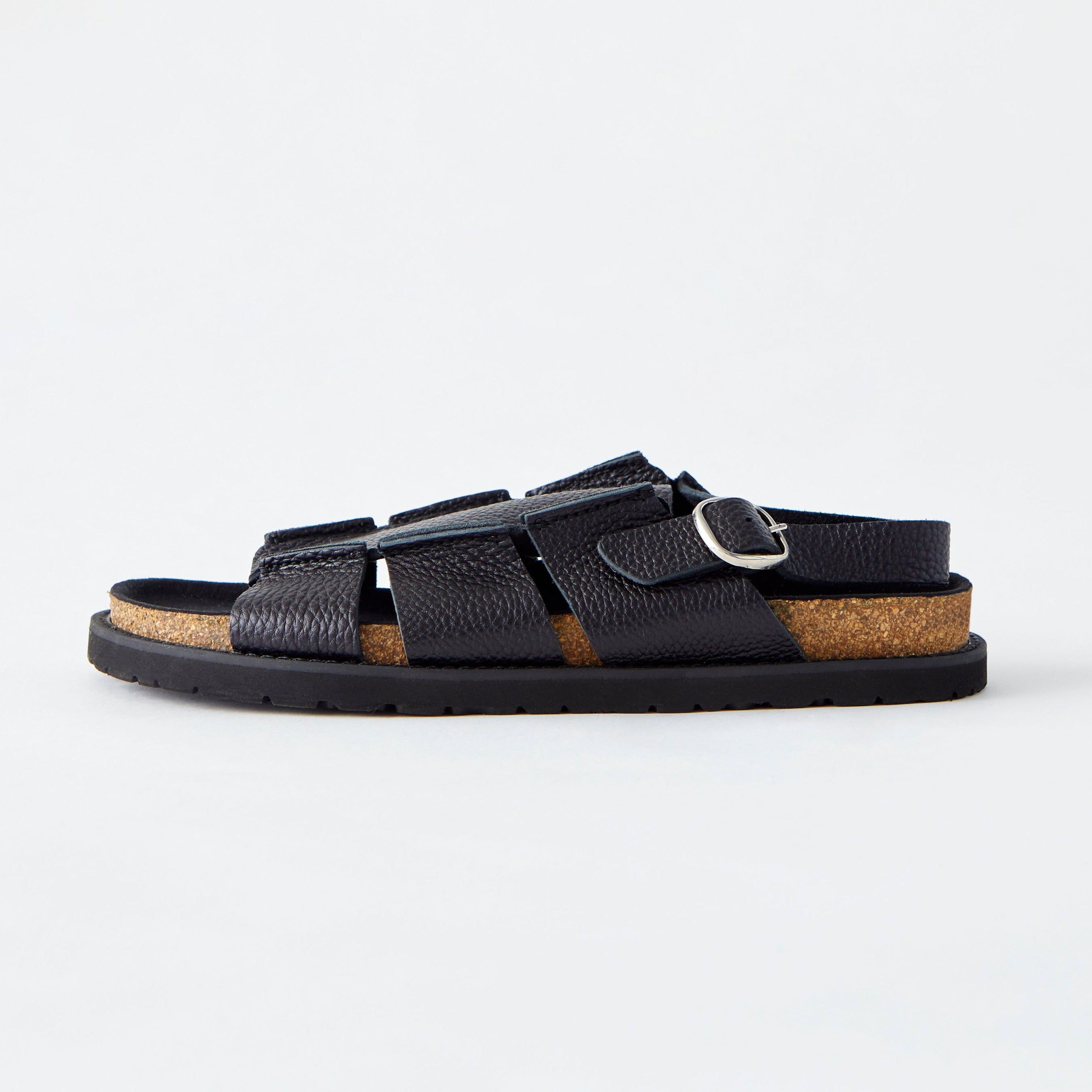 GREEK SANDALS ALL SHRINK BLACK