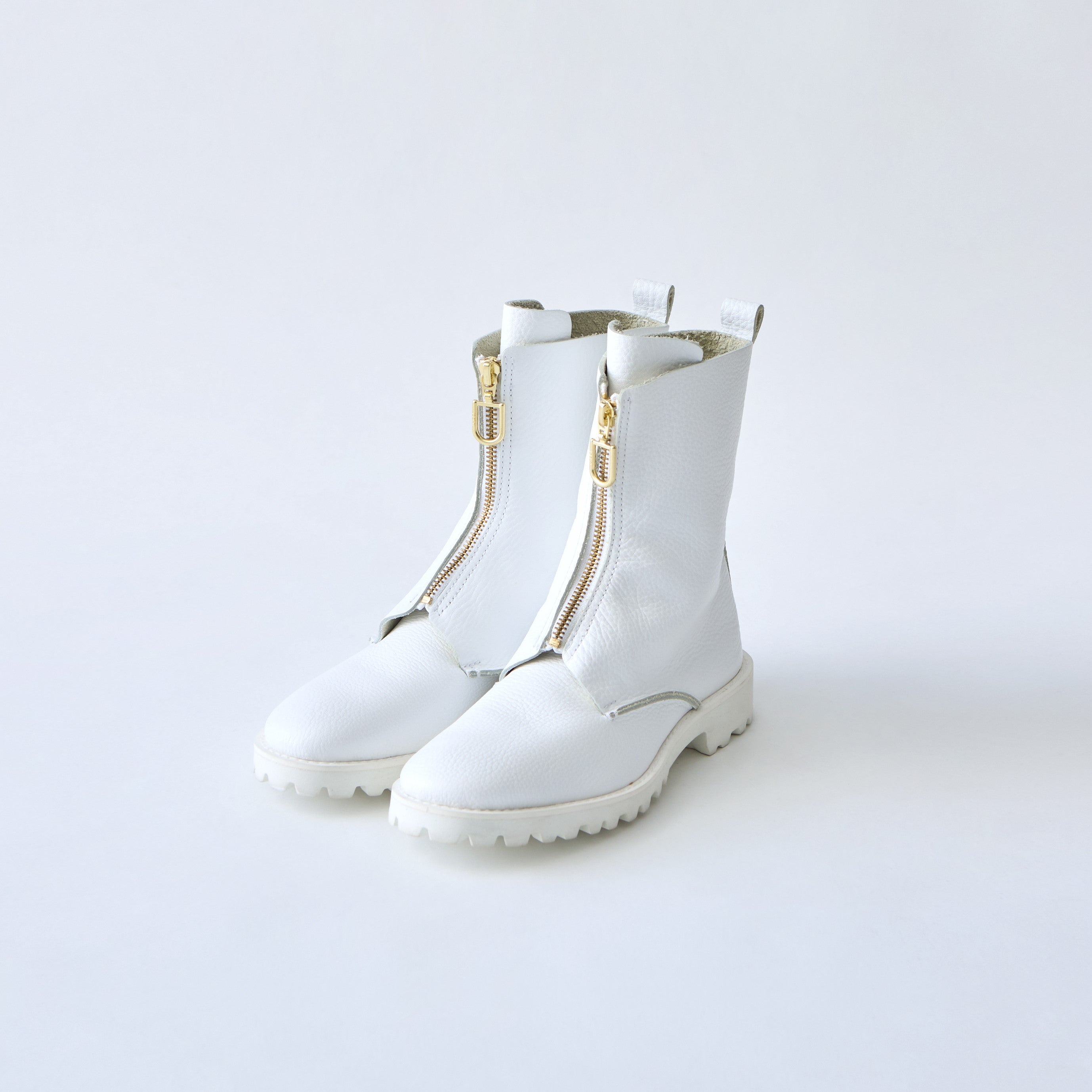 FRONT ZIP BOOTS ALL SHRINK WHITE