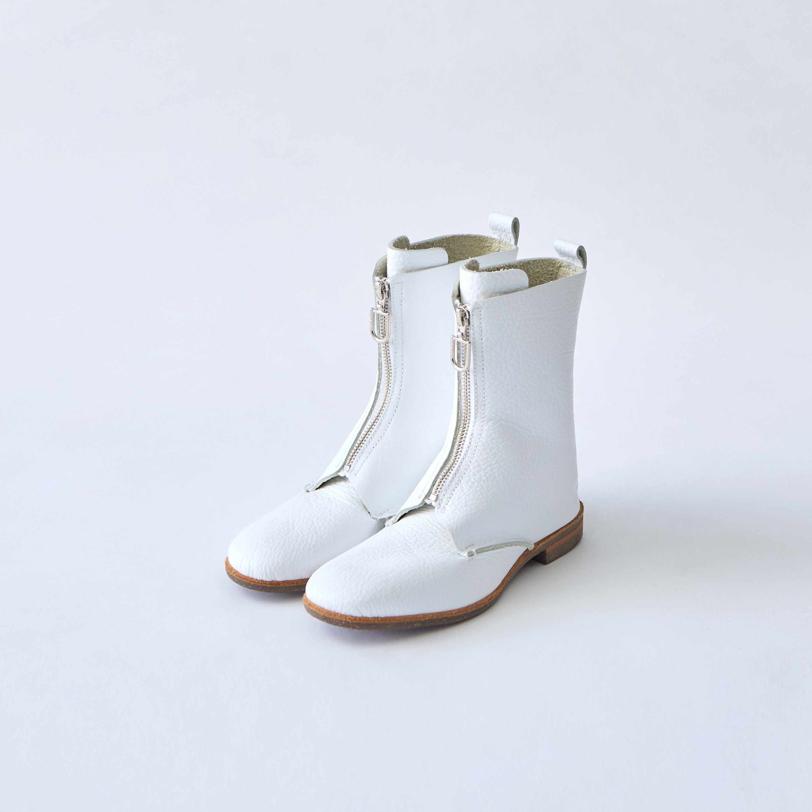 FRONT ZIP BOOTS ALL SHRINK WHITE