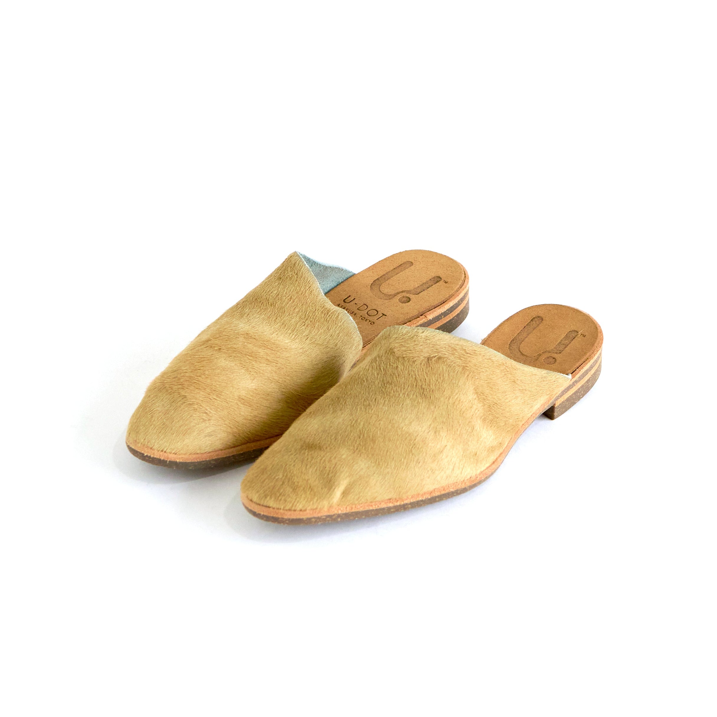 ASYMMETRICAL MULE ALL COW BEIGE