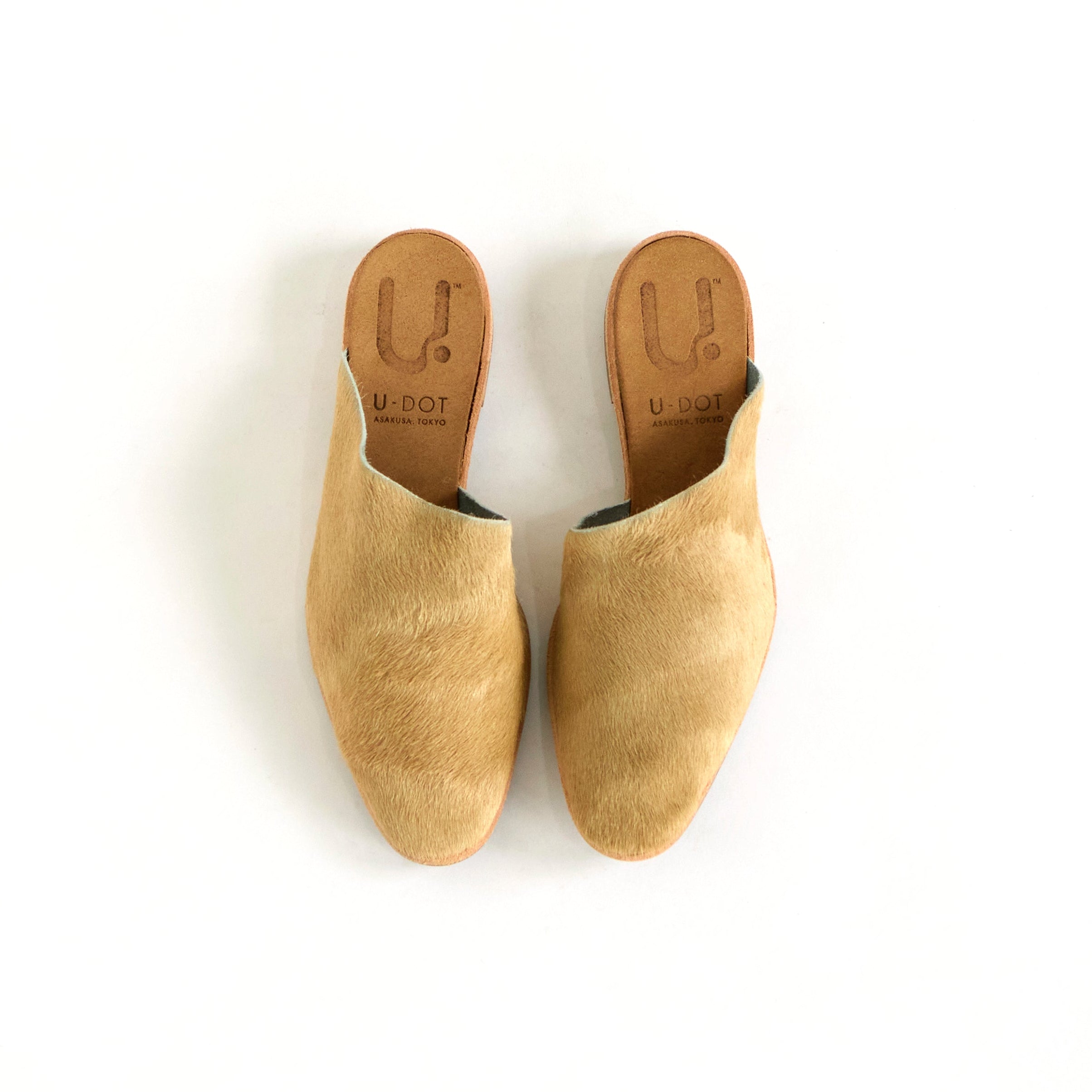 ASYMMETRICAL MULE ALL COW BEIGE