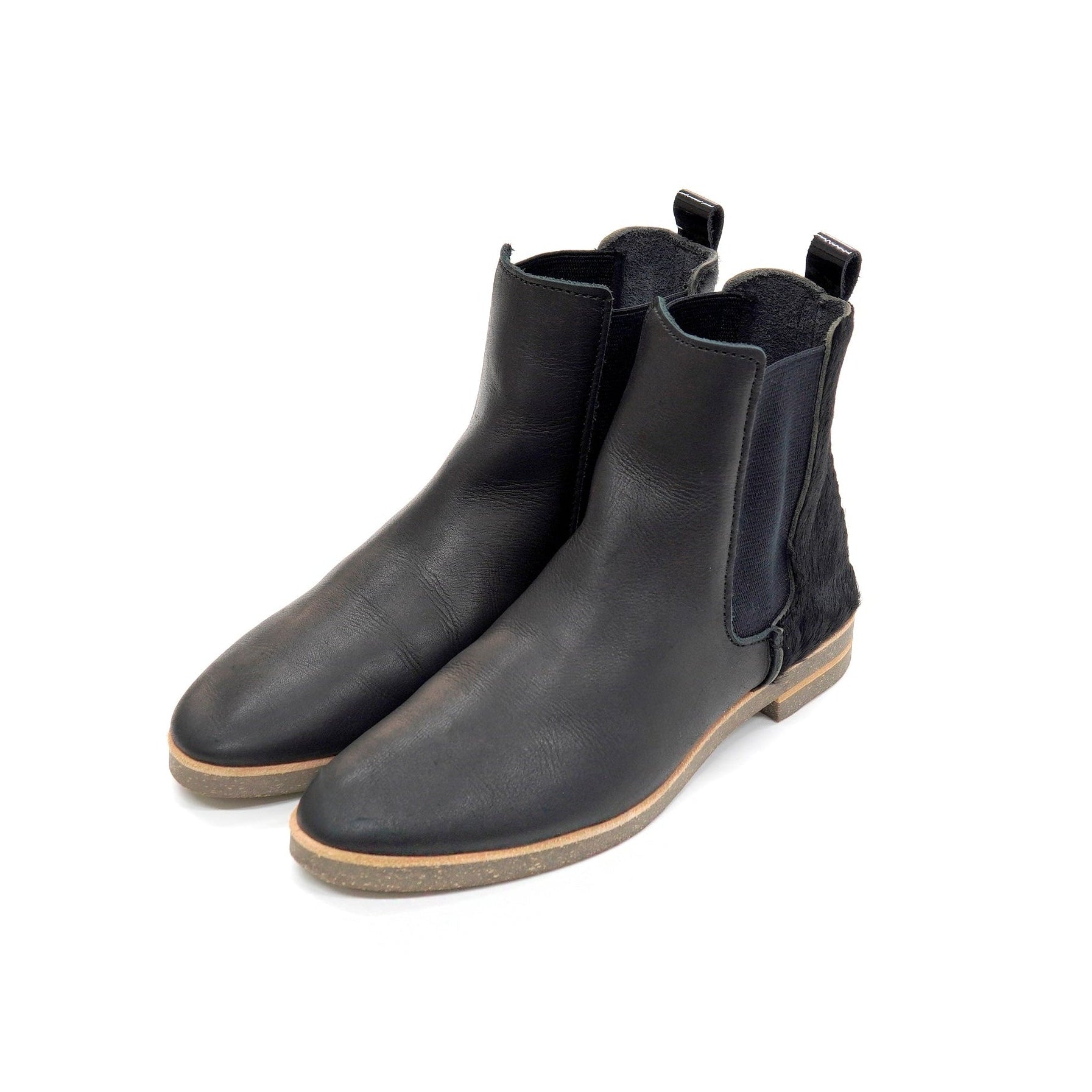 CHELSEABOOTS SMOOTH BLACK / COWHAIR BLACK/PATENT BLACK