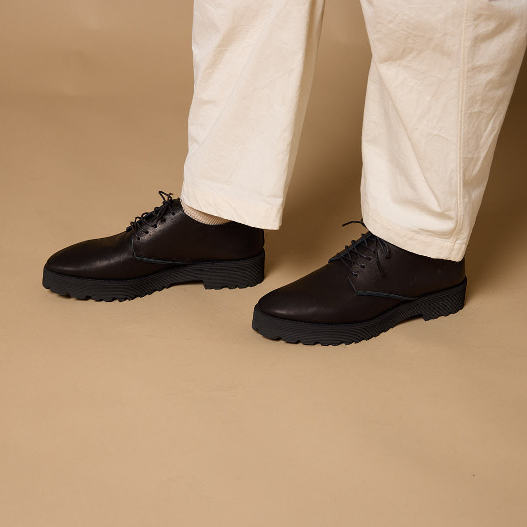 POINTED SHOES/SMOOTH BLACK/TANK DOUBLE/WITHOUT KILT