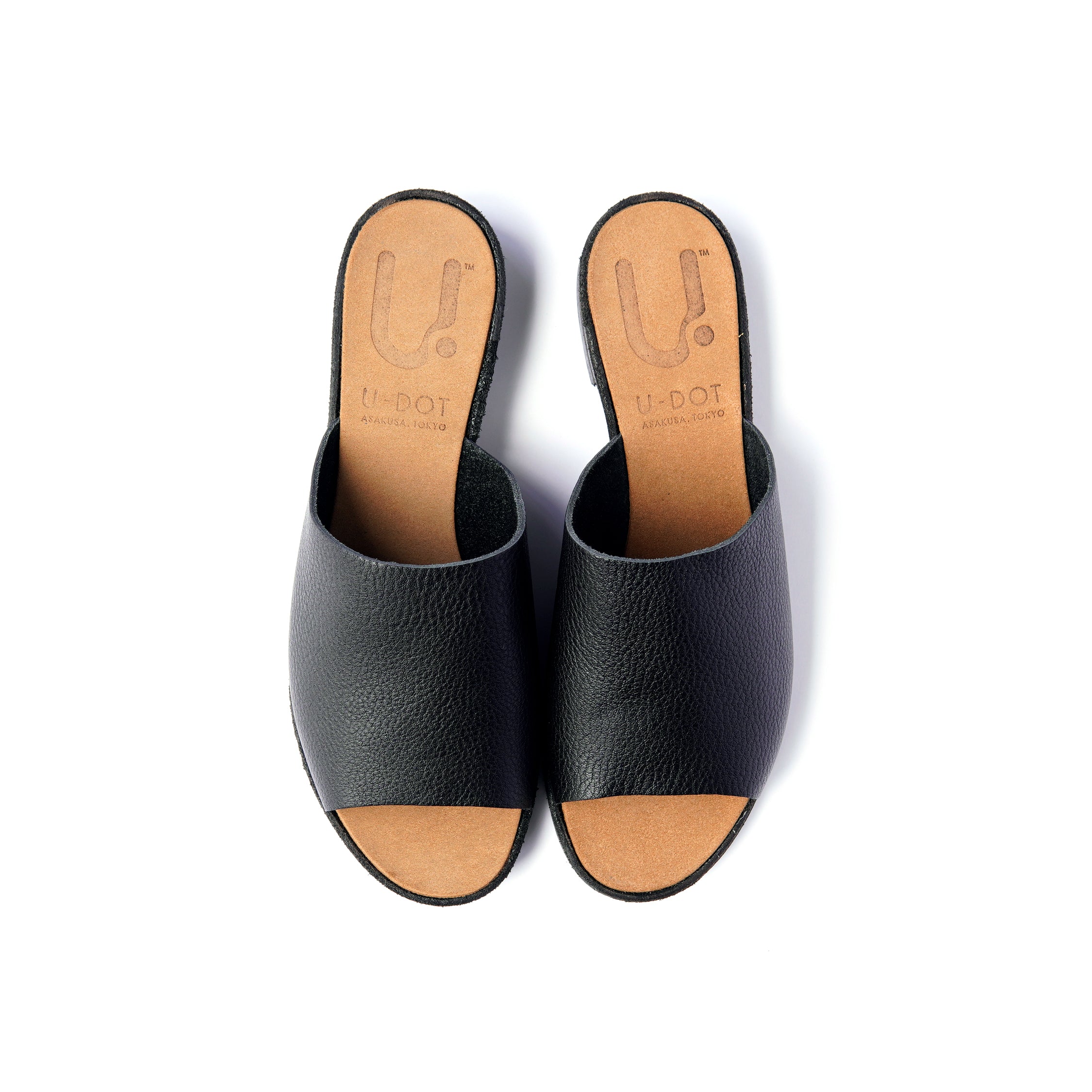 SLIDE SANDALS SHRINK BLACK CORK DOUBLE BLACK