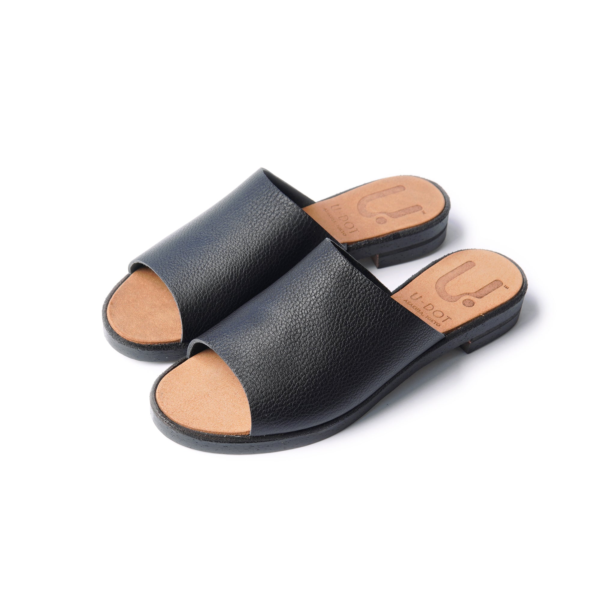 SLIDE SANDALS SHRINK BLACK CORK DOUBLE BLACK