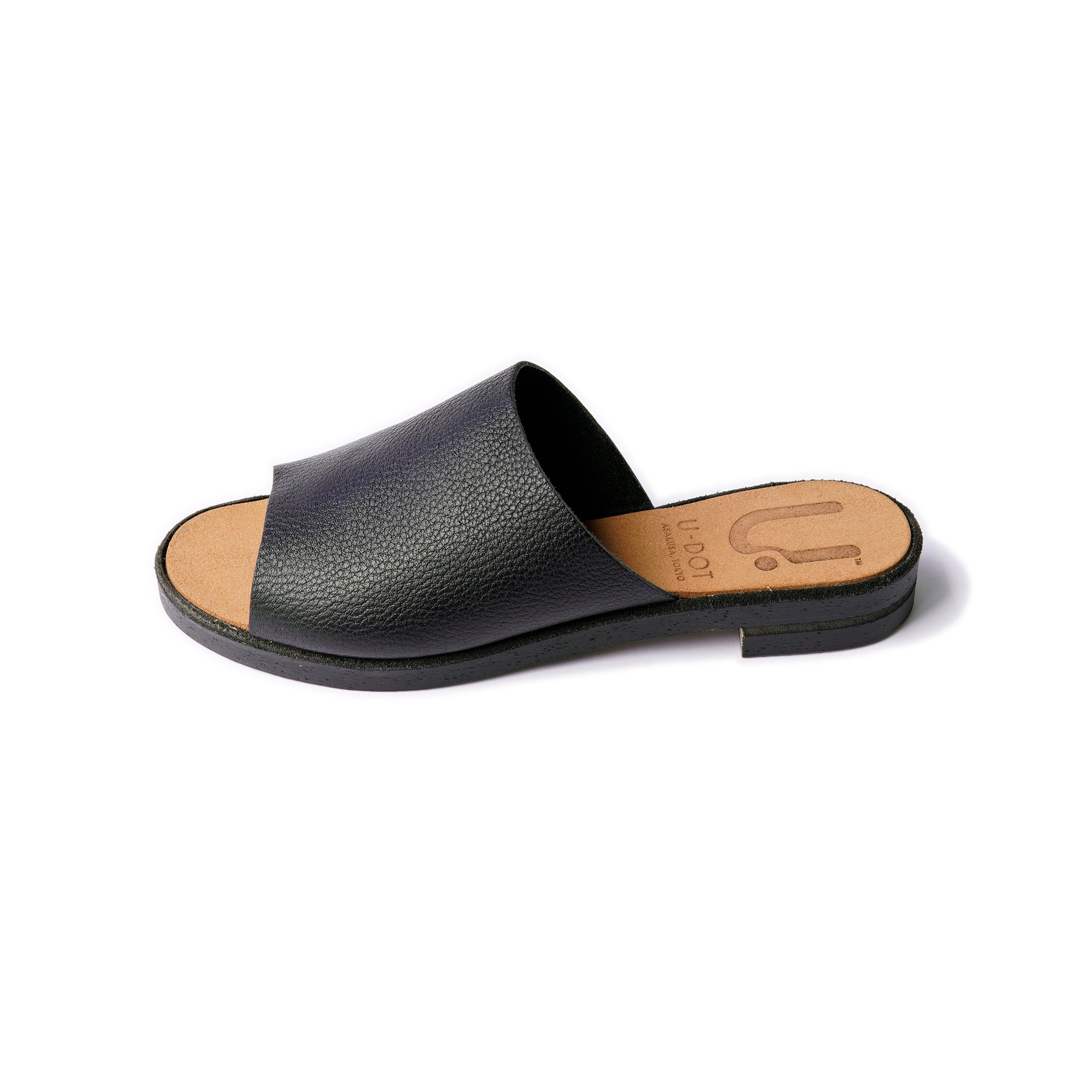SLIDE SANDALS SHRINK BLACK CORK DOUBLE BLACK