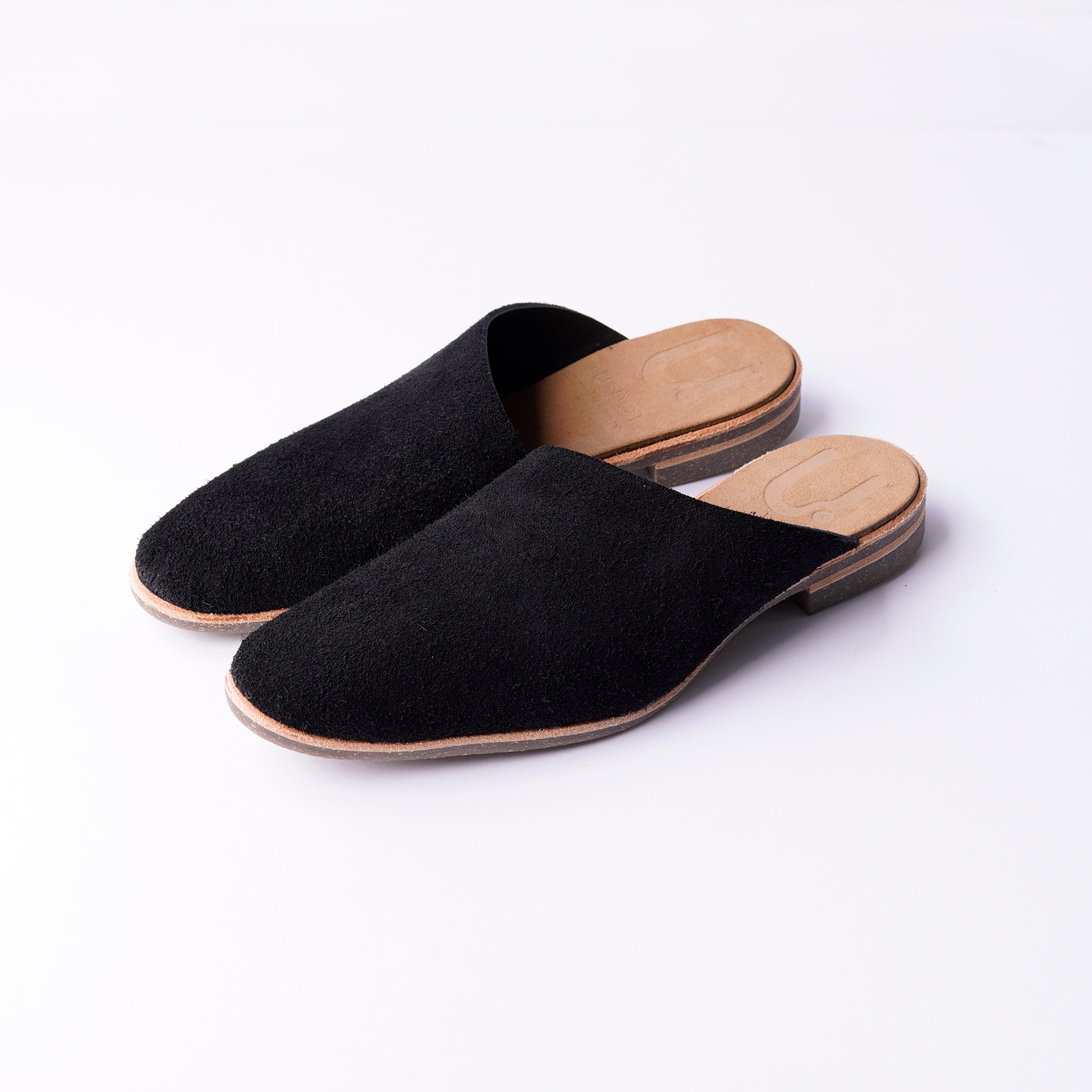 ASYMMETRICAL MULE ALL SUEDE BLACK