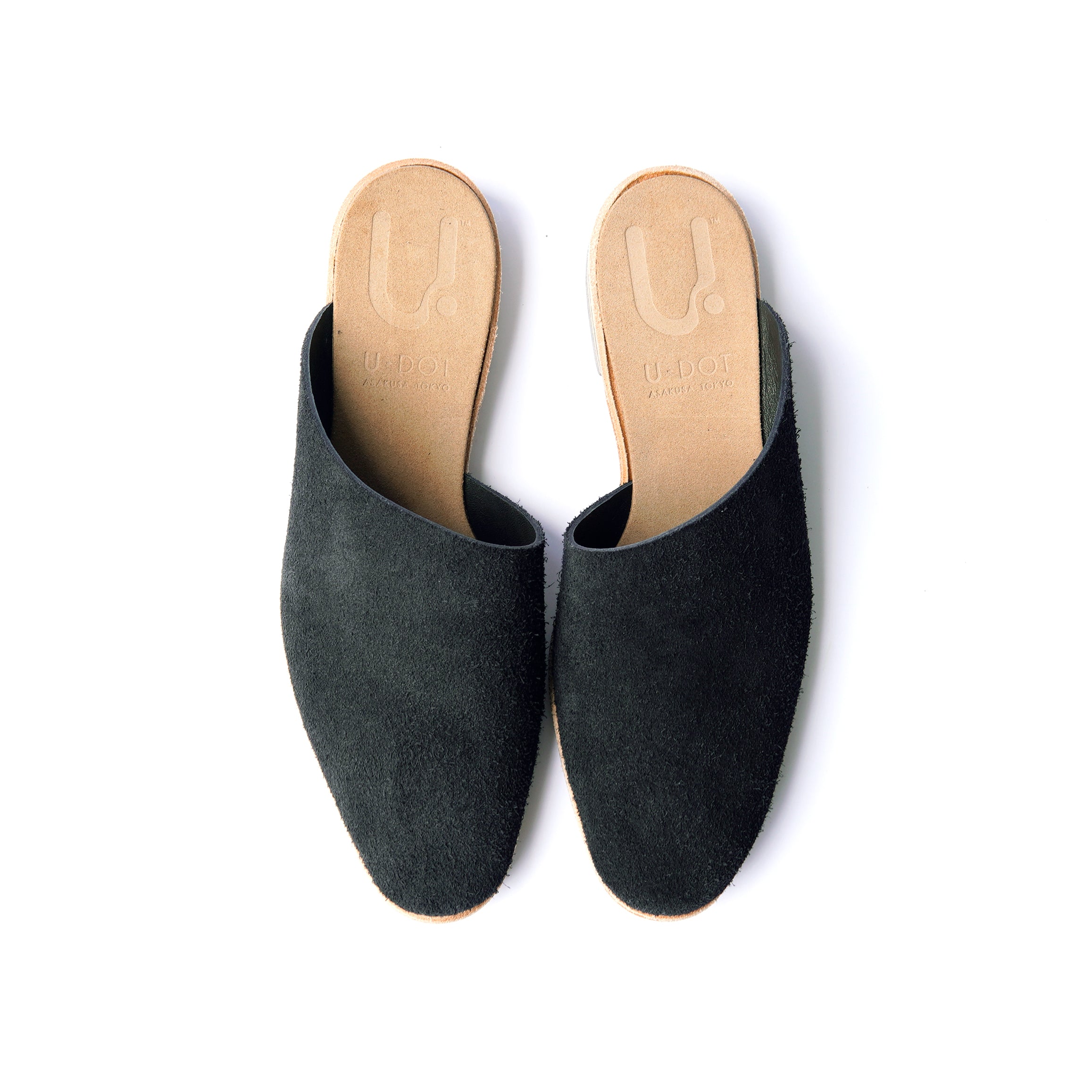 ASYMMETRICAL MULE ALL SUEDE BLACK