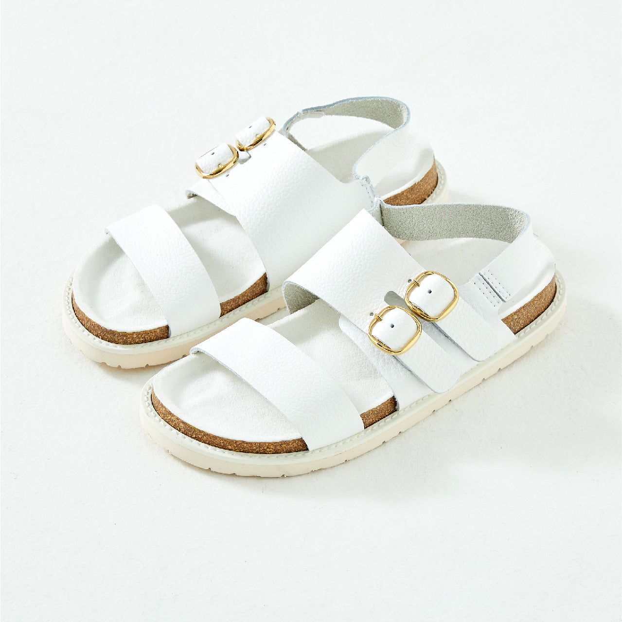 DOUBLE MONK SANDALS ALL SHRINK WHITE