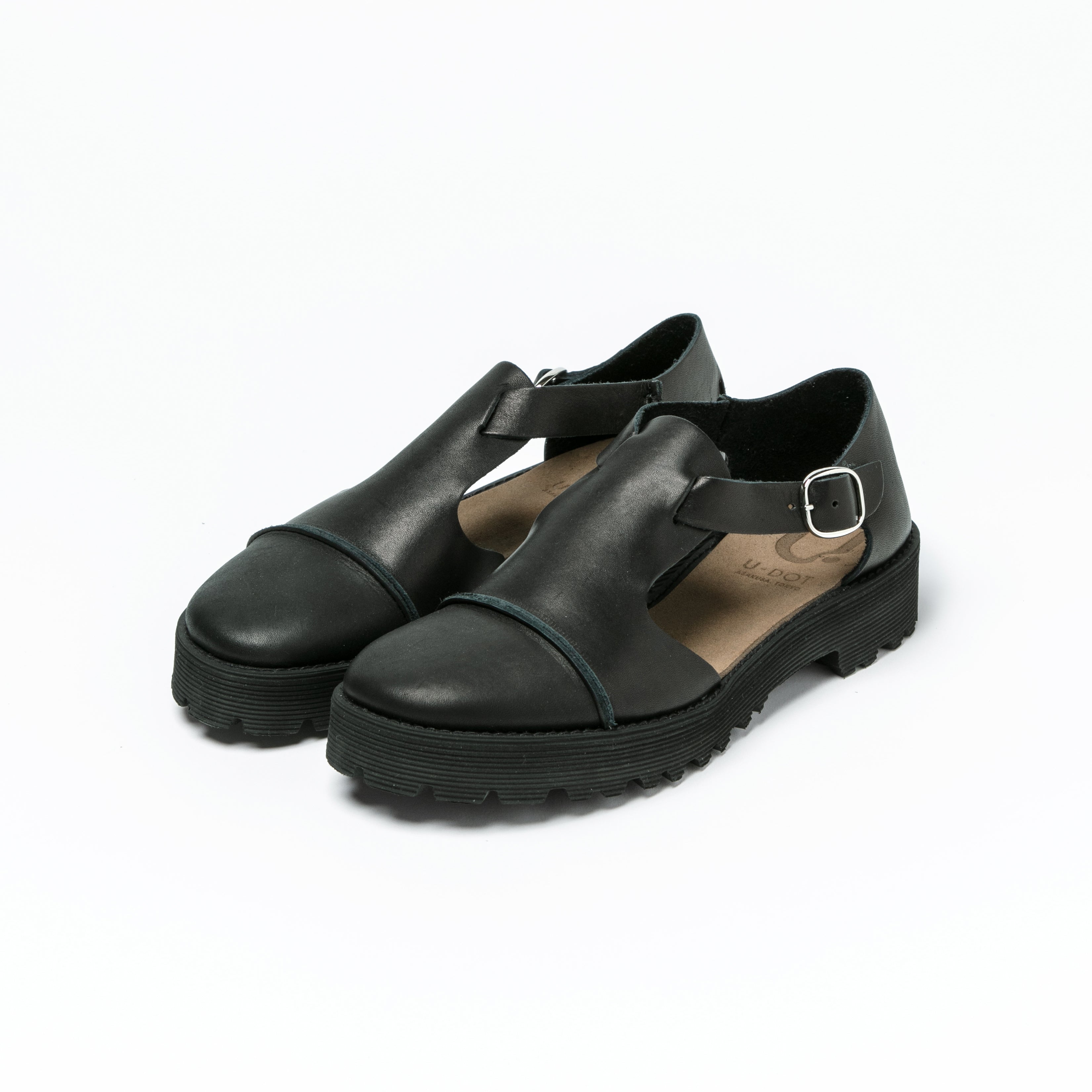 STRAP SANDALS ALL SMOOTH BLACK