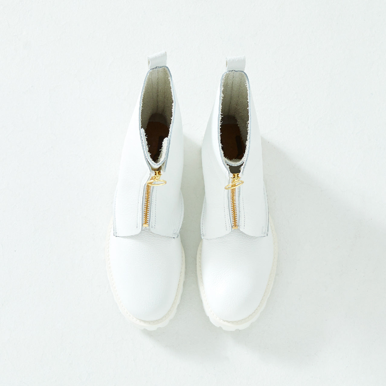 FRONT ZIP BOOTS ALL SHRINK WHITE