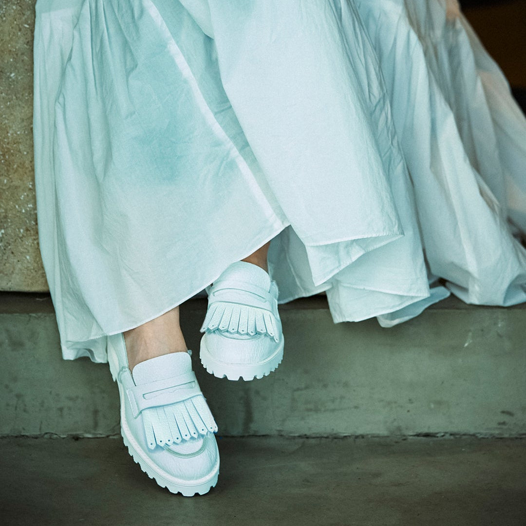 FRINGE LOAFER ALL WHITE