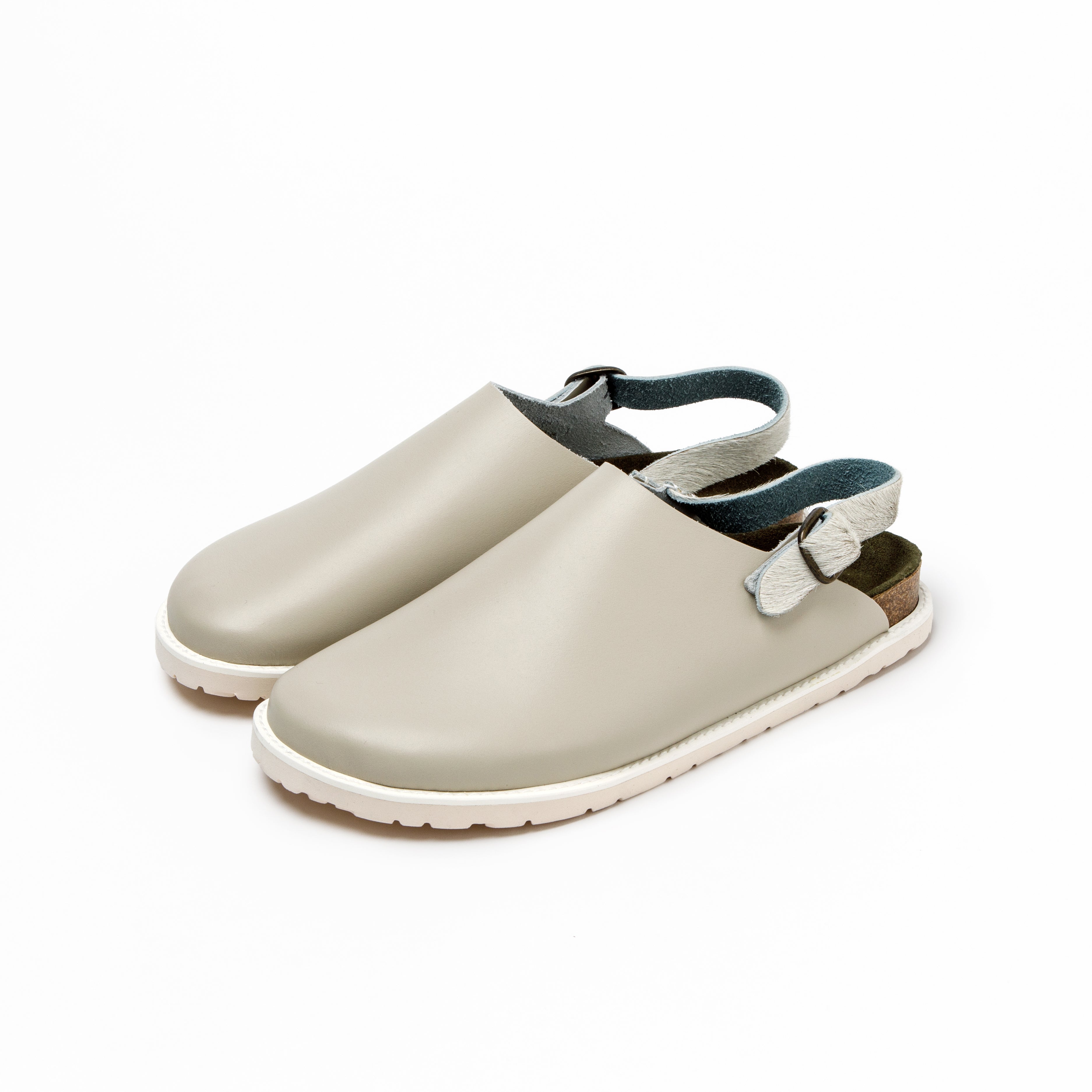 OBLIQUE SANDALS SMOOTH GREIGE COW WHITE