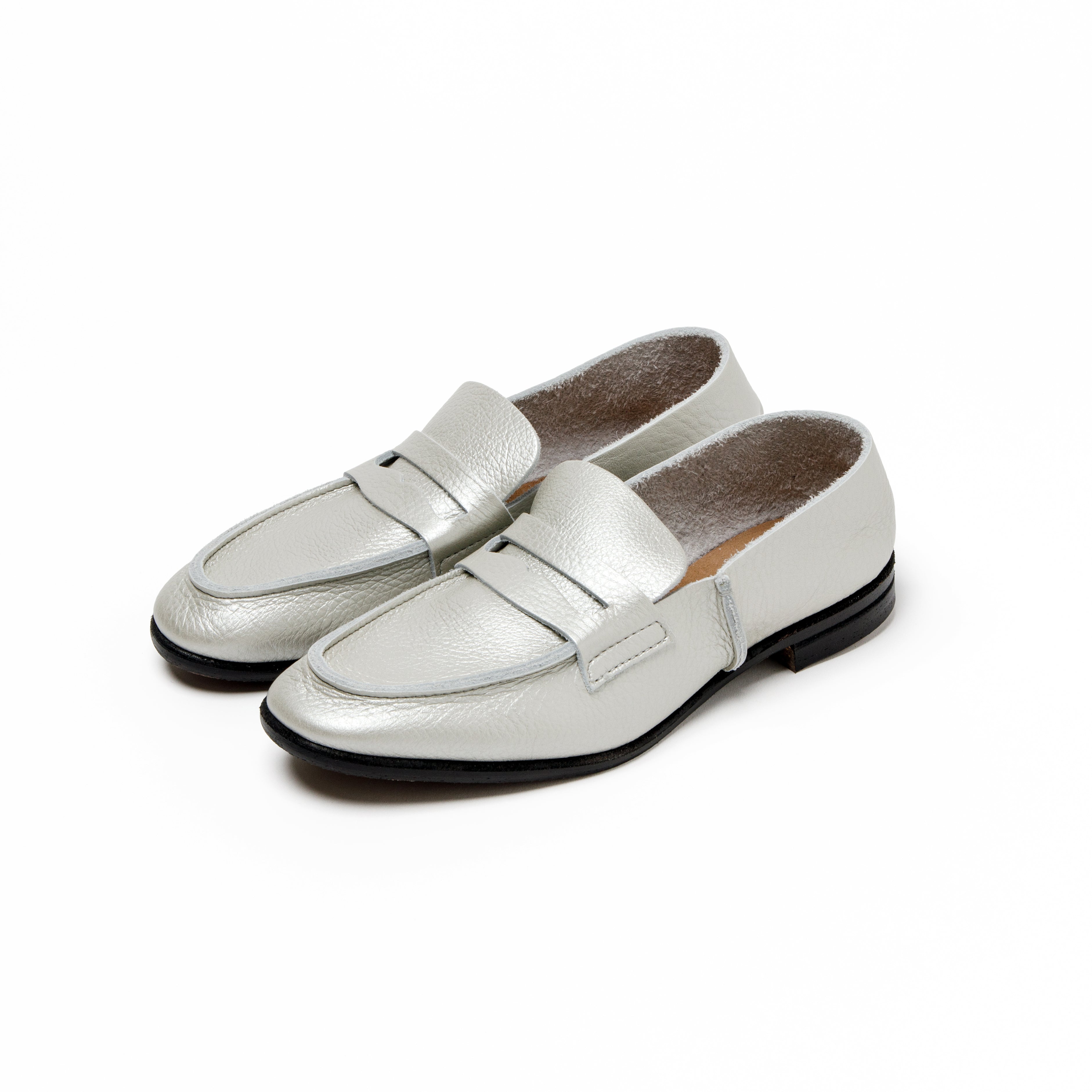 LOAFER ALL SHRINK SILVER CORK SOLE SINGLE BLACK