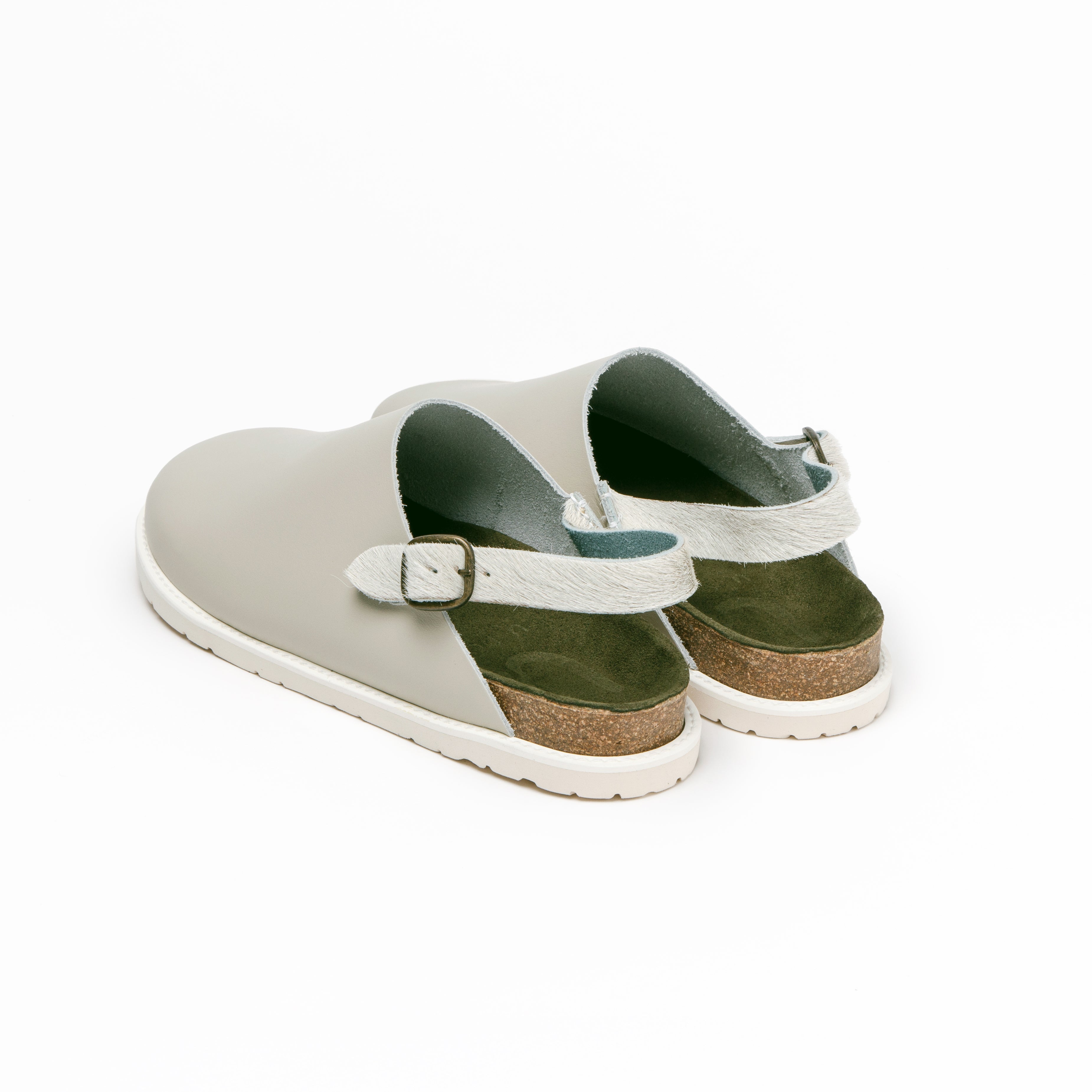 OBLIQUE SANDALS SMOOTH GREIGE COW WHITE