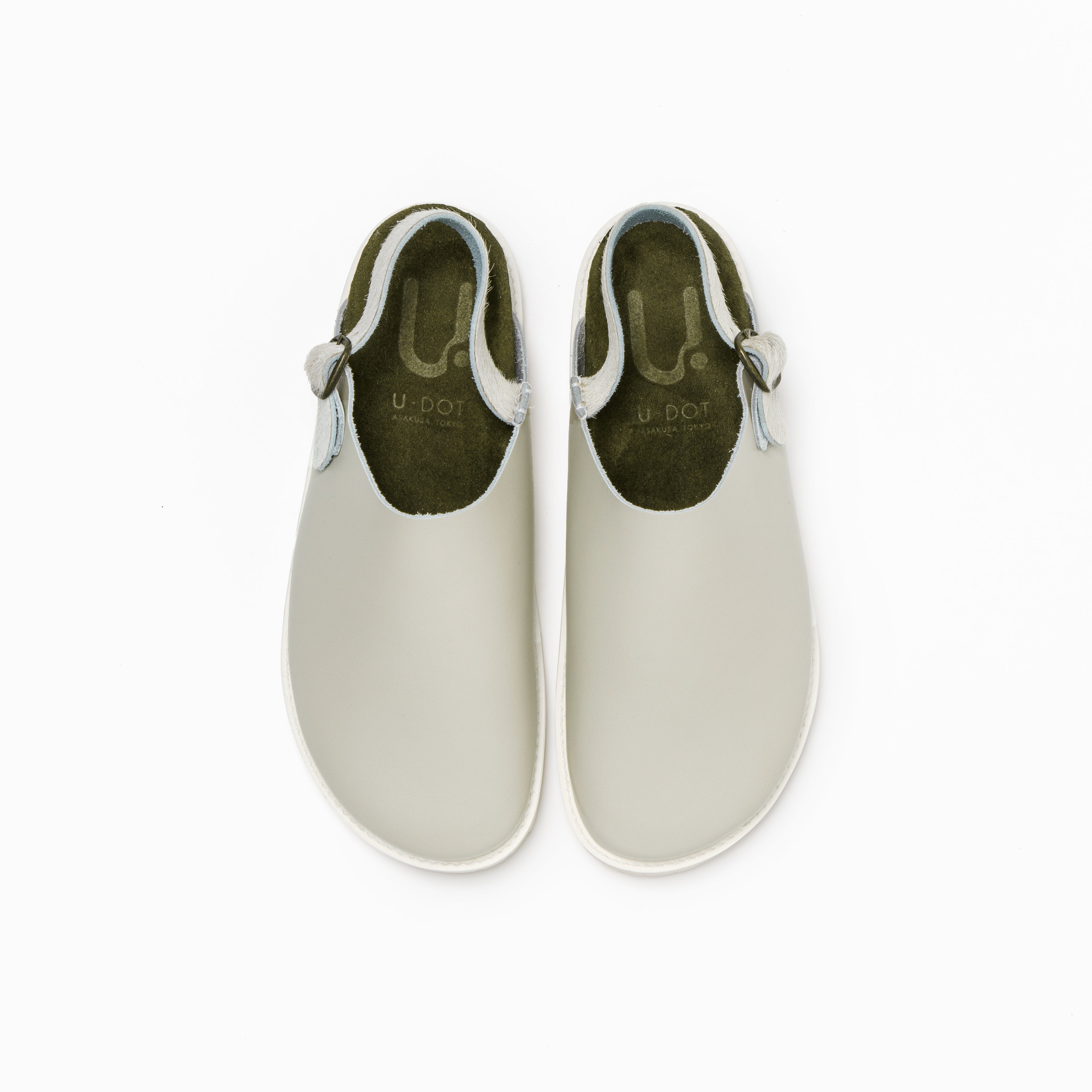 OBLIQUE SANDALS SMOOTH GREIGE COW WHITE