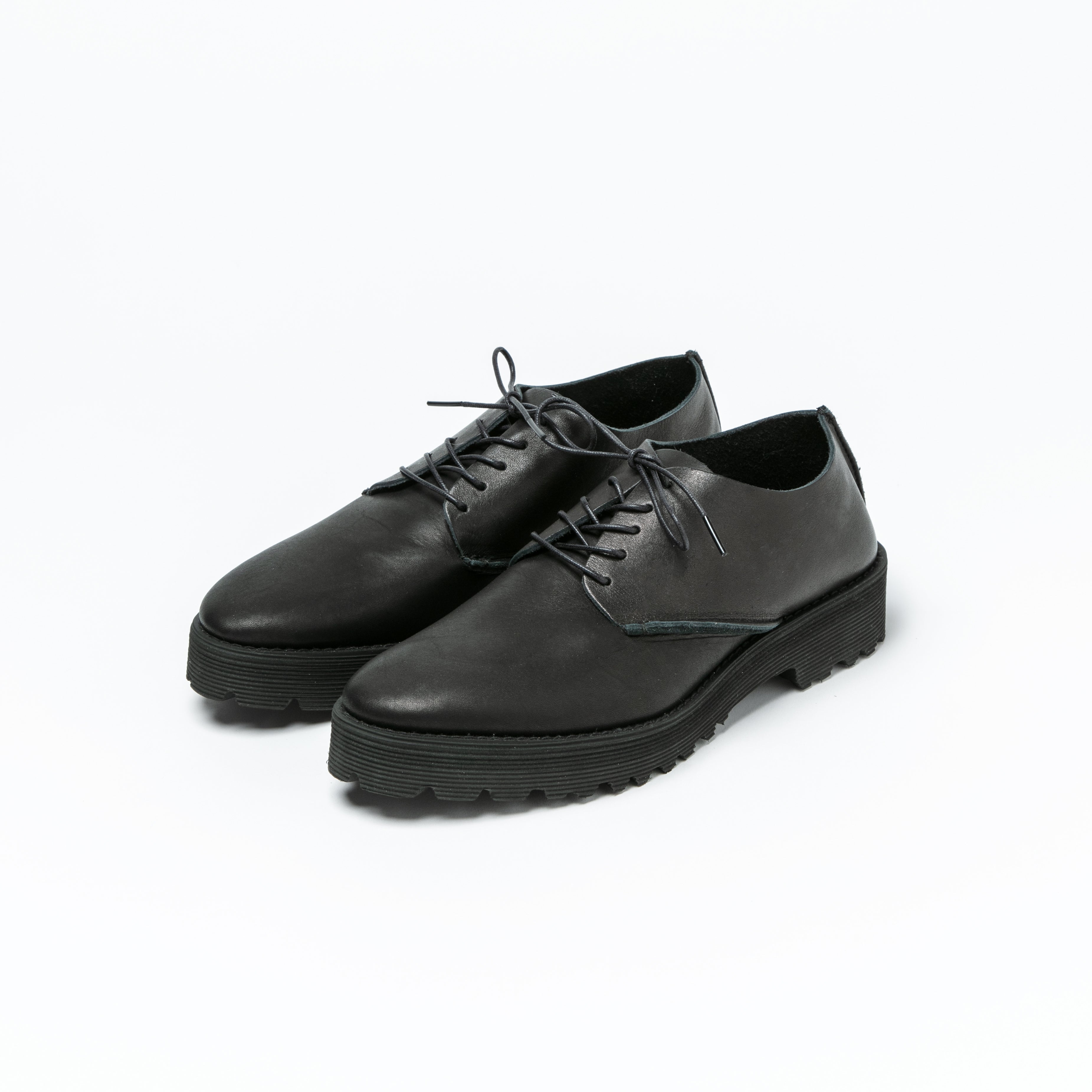 POINTED SHOES/SMOOTH BLACK/TANK DOUBLE