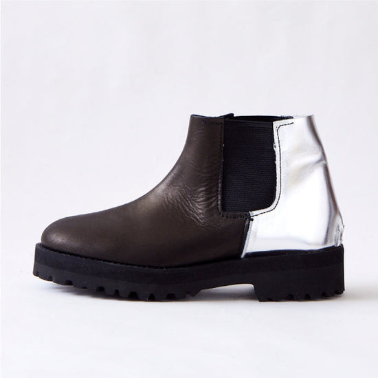 SIDE GORE BOOTS　BLACK / SILVER (TANK DOUBLE SOLE)
