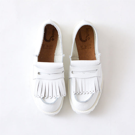 FRINGE LOAFER　ALL WHITE (TANK DOUBLE SOLE (WHITE))