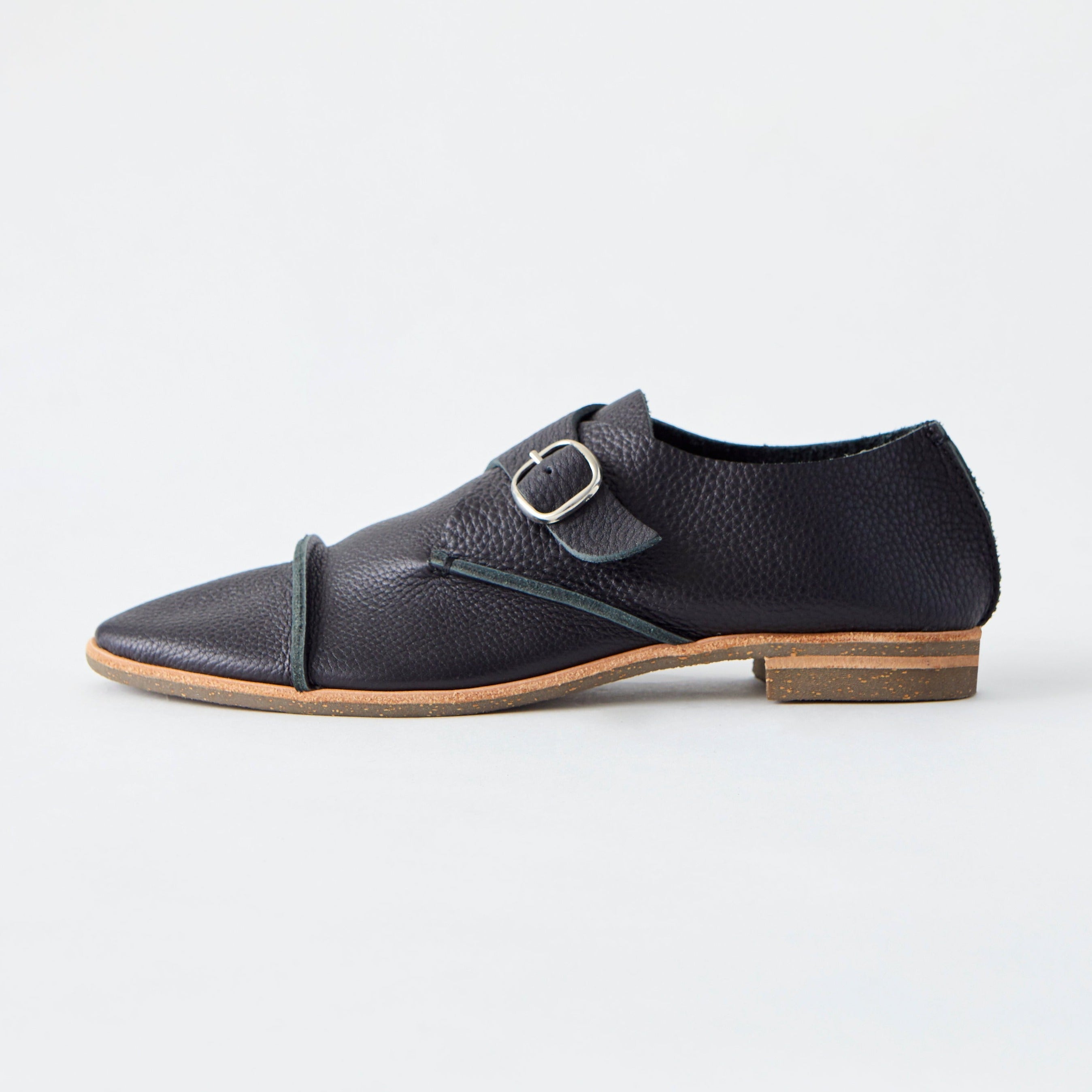 MONK SHOES　ALL SHRINK BLACK