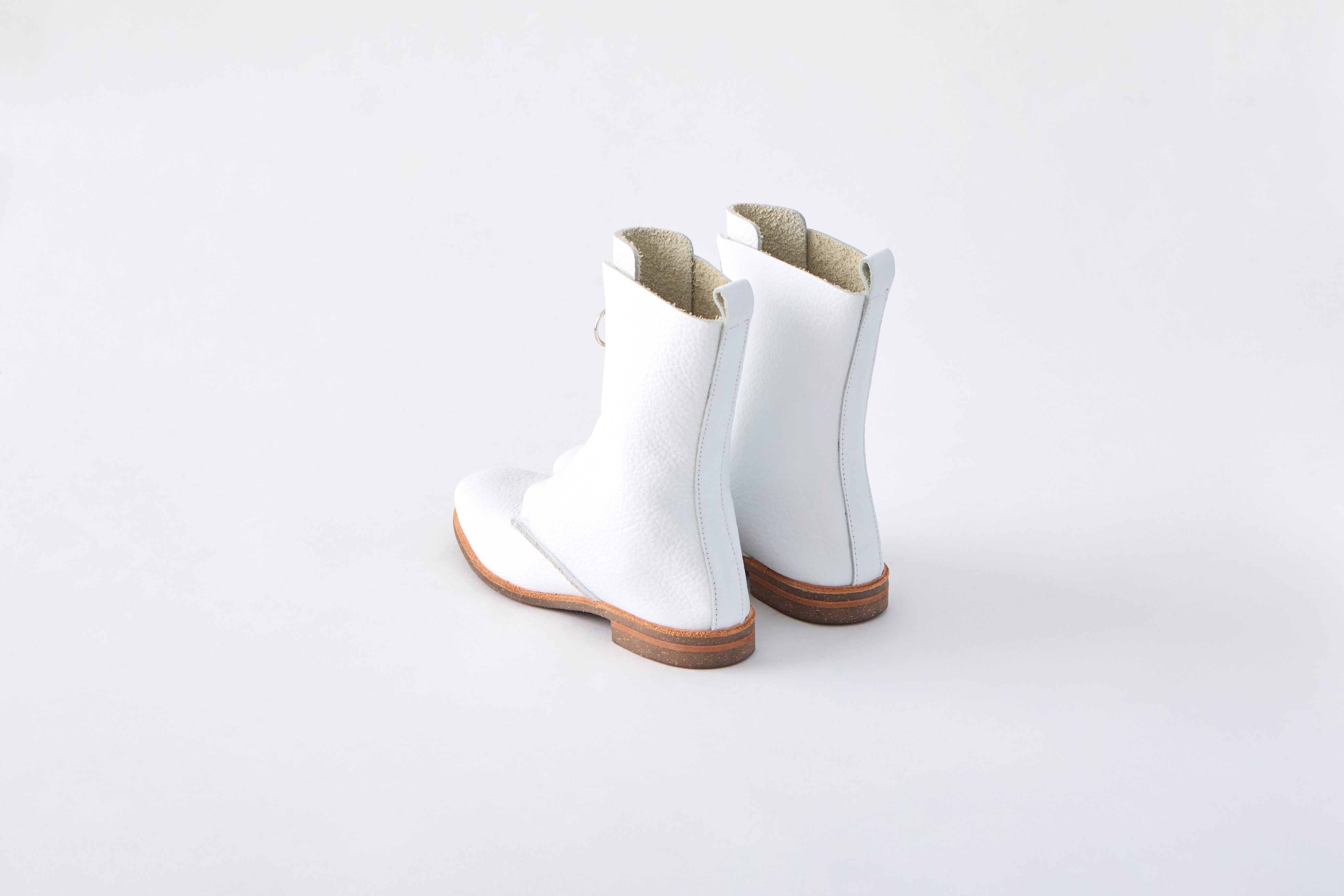 FRONT ZIP BOOTS　ALL SHRINK WHITE