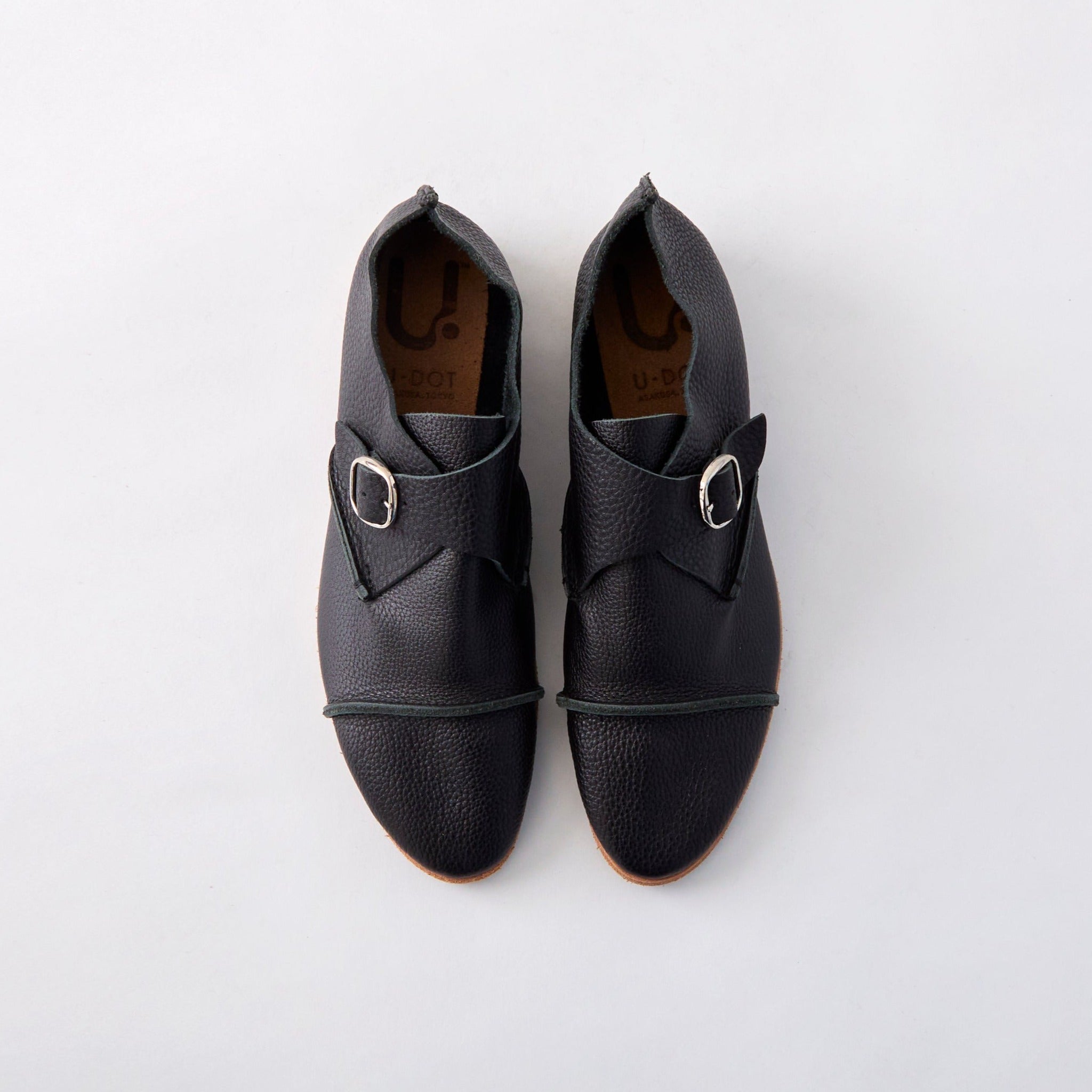 MONK SHOES　ALL SHRINK BLACK