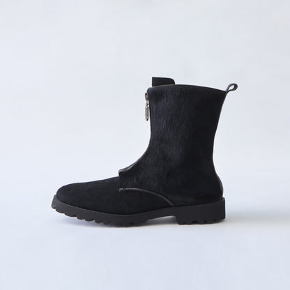 FRONT ZIP BOOTS　COW HAIR BLACK / BLACK
