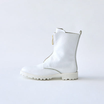 FRONT ZIP BOOTS　ALL SHRINK WHITE