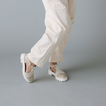 STRAP SANDALS　GREIGE/COW WHITE