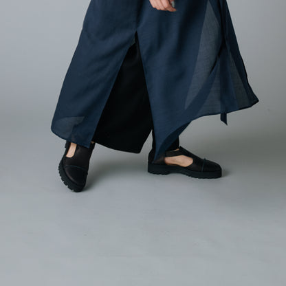 STRAP SANDALS　ALL SMOOTH BLACK