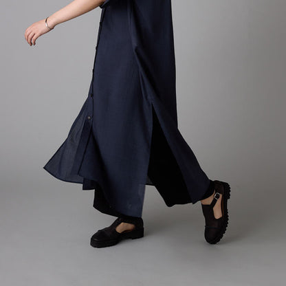 STRAP SANDALS　ALL SMOOTH BLACK