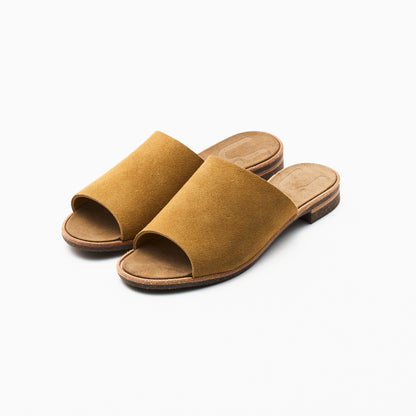 SLIDE SANDALS  SUEDE BROWN SUGAR