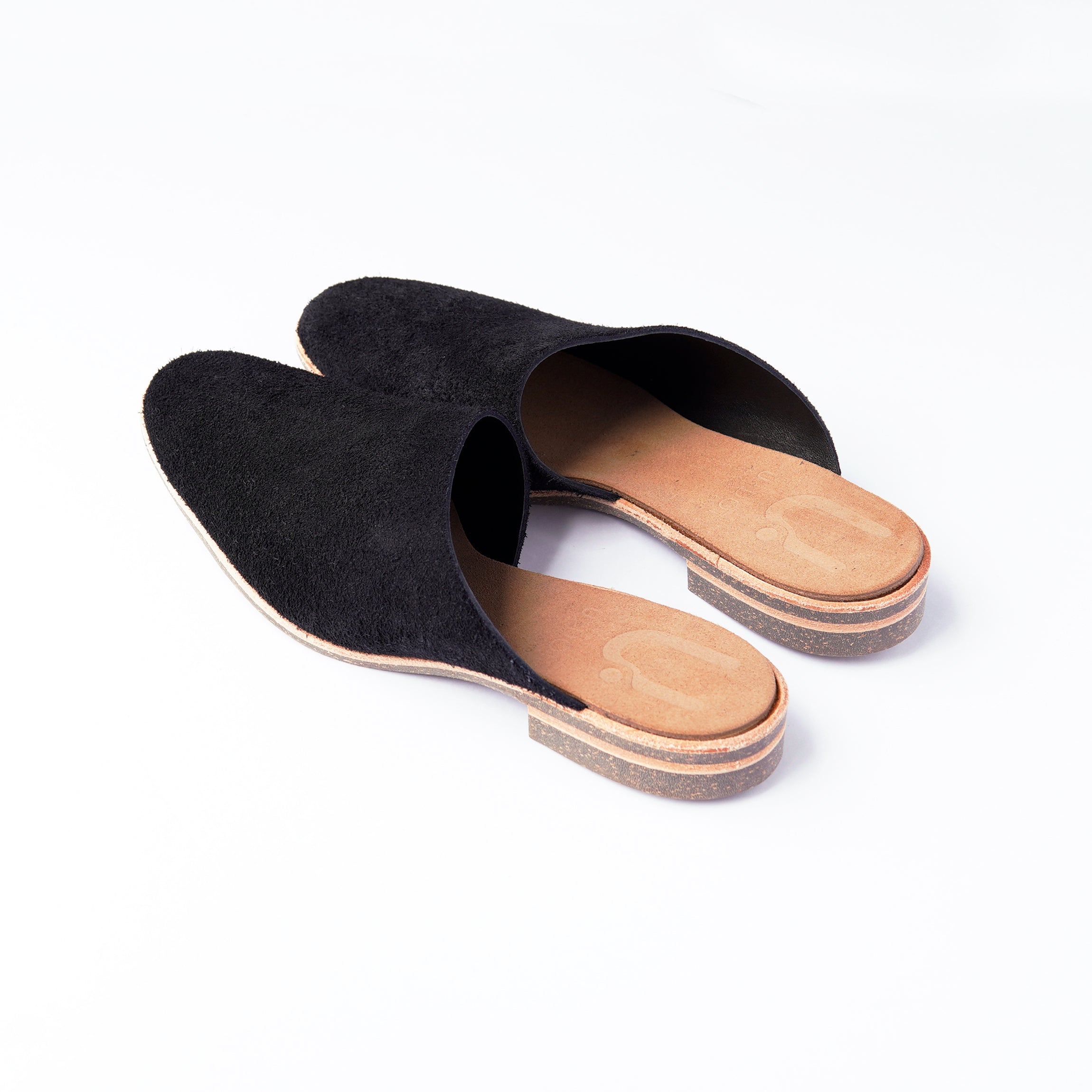 ASYMMETRICAL MULE　ALL SUEDE BLACK