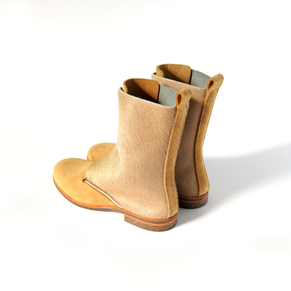 FRONT ZIP BOOTS　COW BEIGE  SUEDE BROWN SUGAR