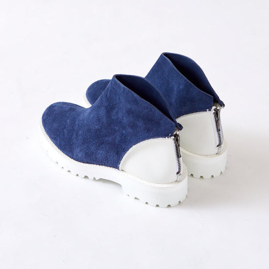 BACK ZIP BOOTS　NAVY / WHITE (TANK DOUBLE SOLE)