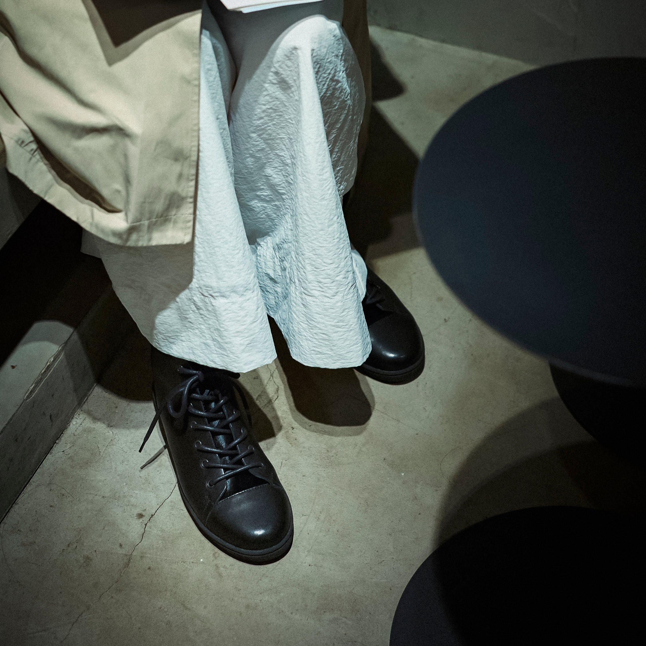 HIGH CUT SNEAKER　BLACK / COW HAIR BLACK