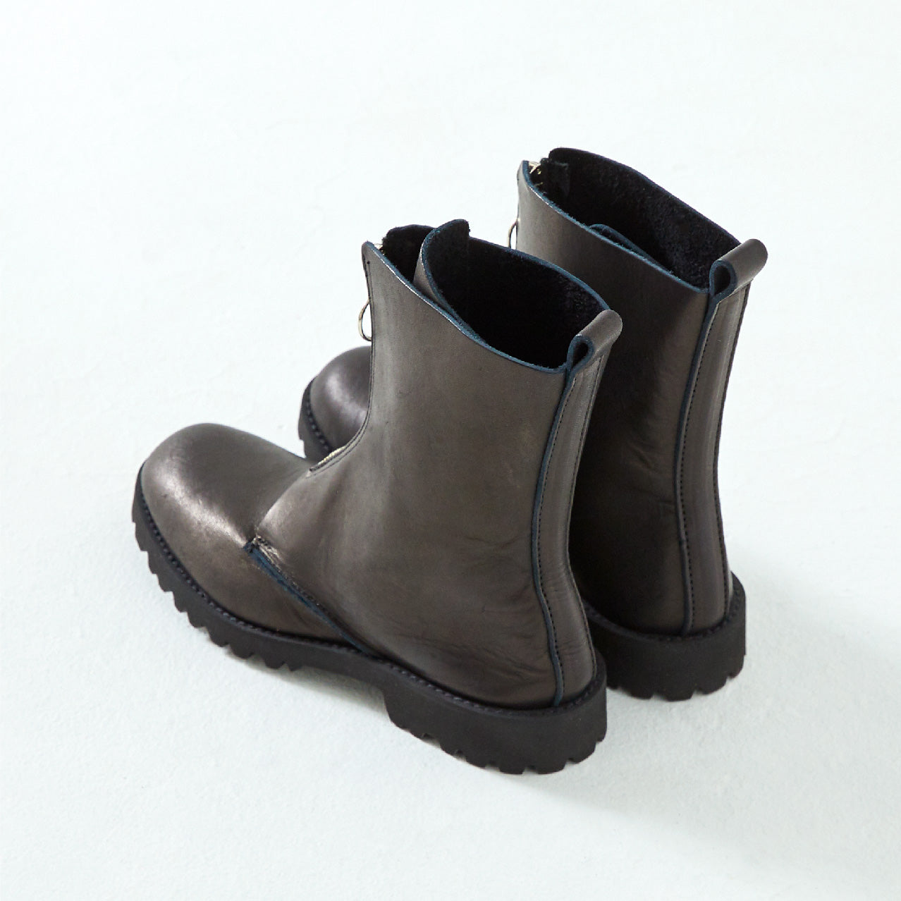 FRONT ZIP BOOTS　ALL SMOOTH BLACK