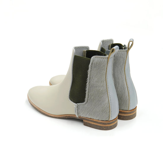 CHELSEA BOOTS GREIGE/ COW HAIR GRAY/SILVER/CS