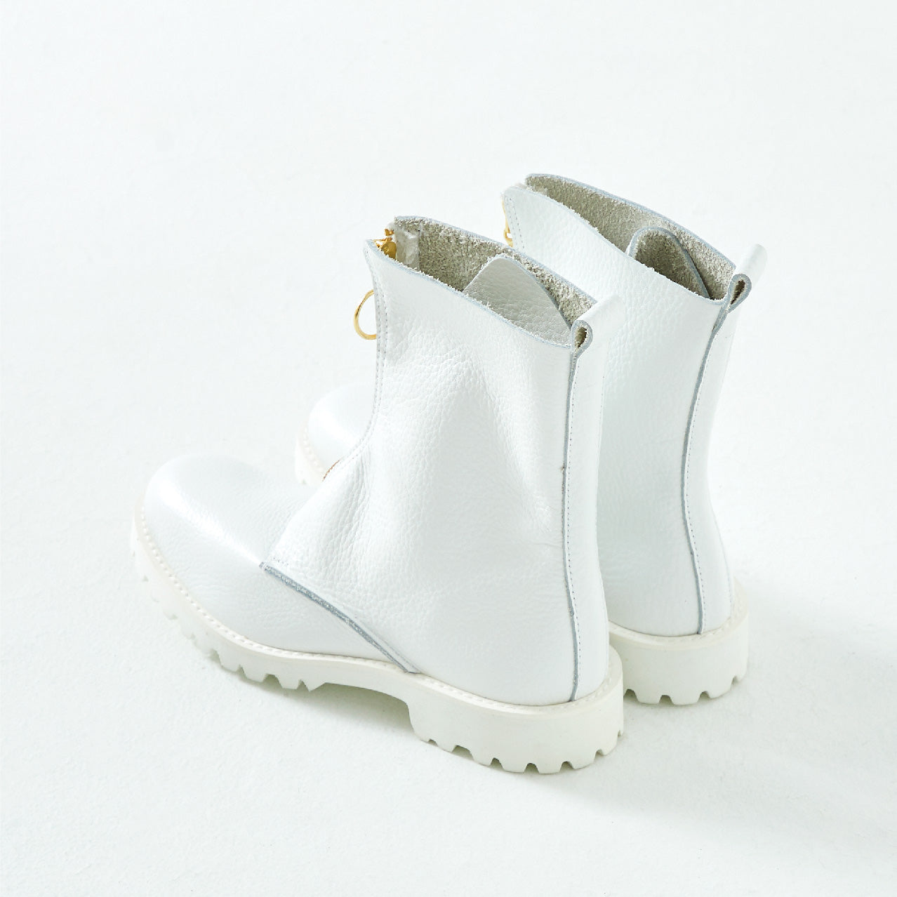 FRONT ZIP BOOTS　ALL SHRINK WHITE