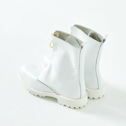 FRONT ZIP BOOTS　ALL SHRINK WHITE