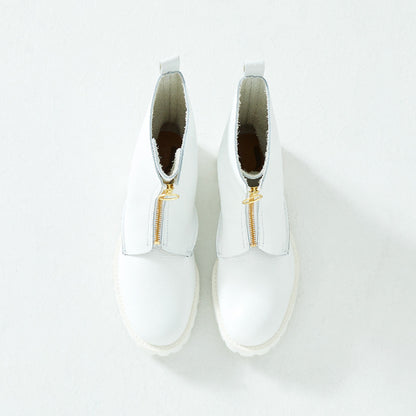 FRONT ZIP BOOTS　ALL SHRINK WHITE