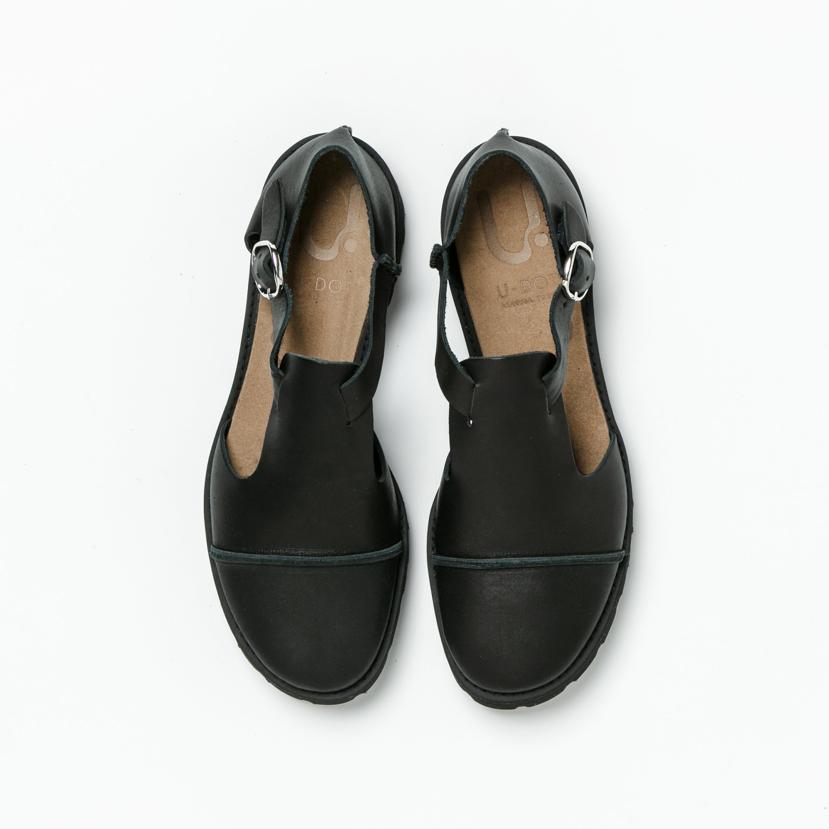 STRAP SANDALS　ALL SMOOTH BLACK