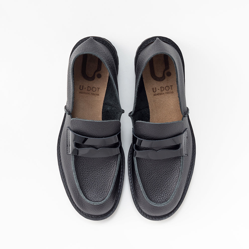 U-DOT、ユードット、LOAFER、ローファー、ブラックシューズ