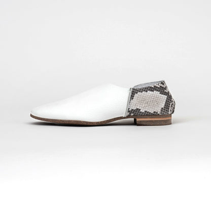 2-PIECES SLIP-ON  SHRINK WHITE PRINTED PYTHON