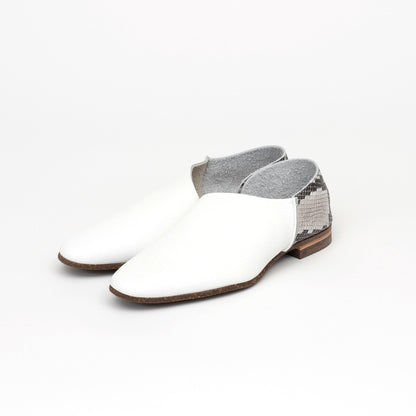 2-PIECES SLIP-ON  SHRINK WHITE PRINTED PYTHON