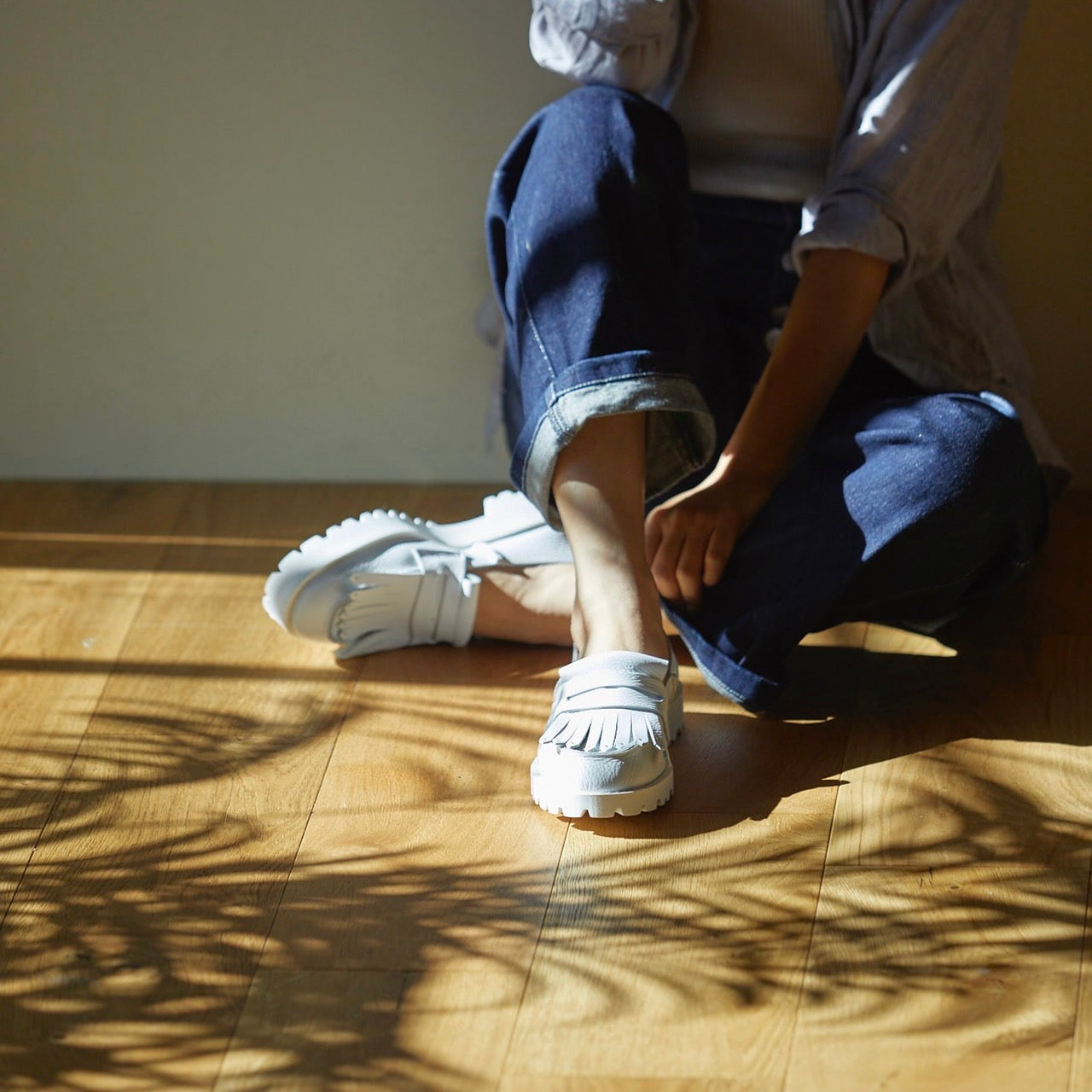 FRINGE LOAFER　ALL WHITE