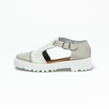 STRAP SANDALS　GREIGE/COW WHITE