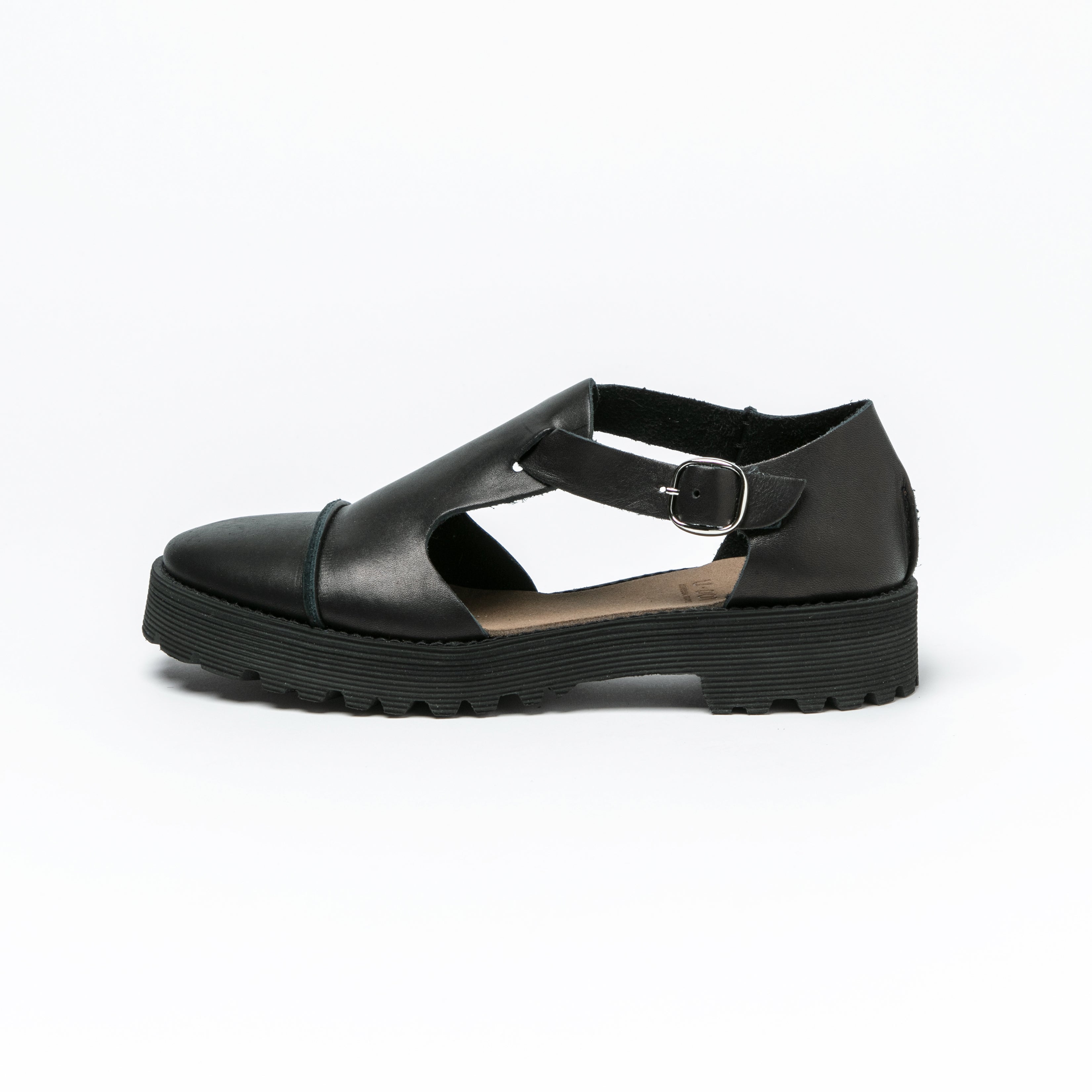 STRAP SANDALS　ALL SMOOTH BLACK