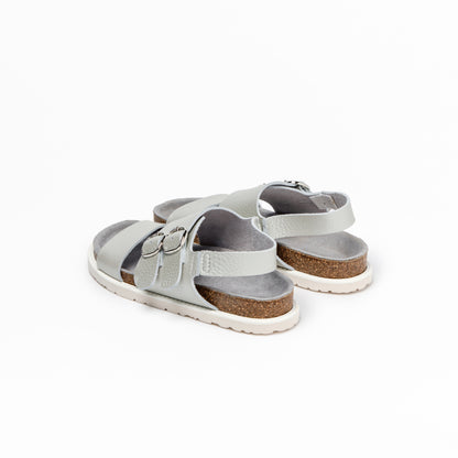 DOUBLE MONK SANDALS　ALL SHRINK LIGHT SILVER