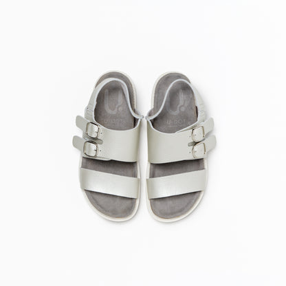 DOUBLE MONK SANDALS　ALL SHRINK LIGHT SILVER